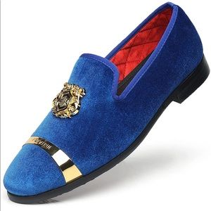 Men’s Blue Velvet Loafers